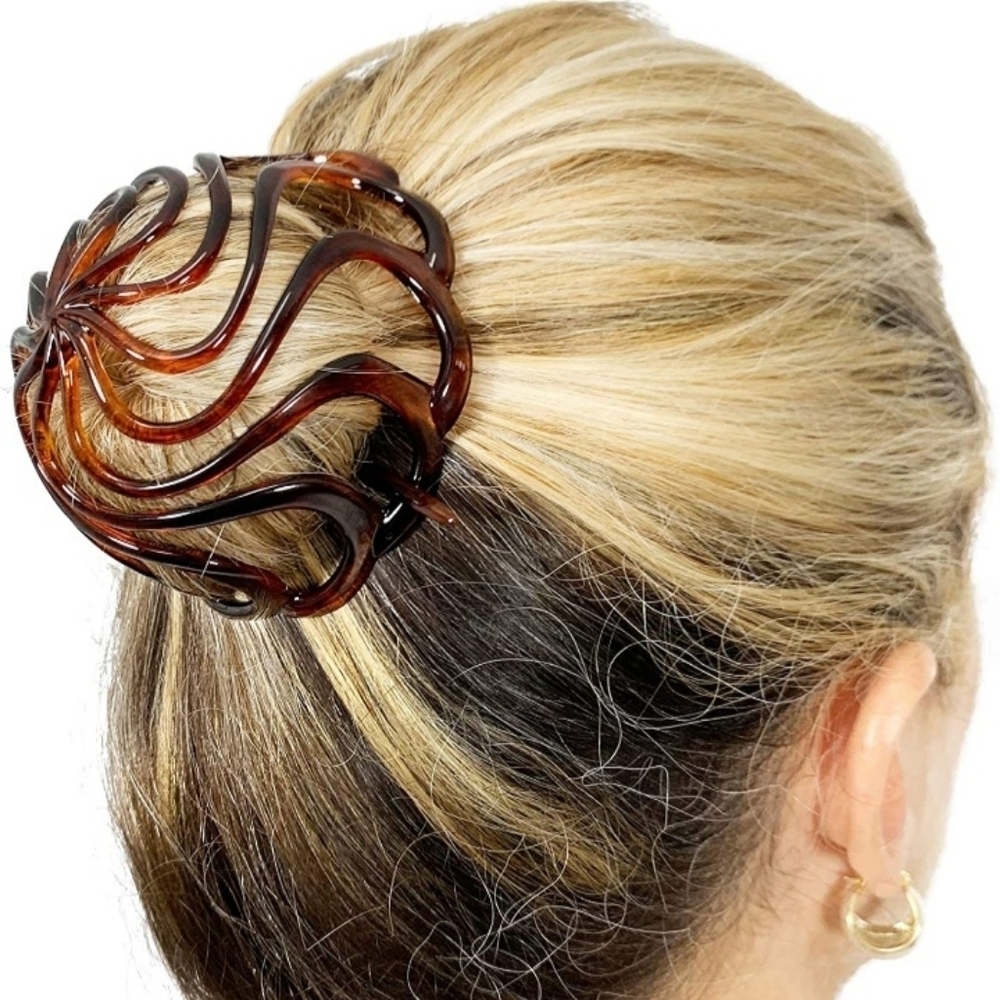 Light Wooden Look Hair Bun Cover - Picture 5 of 5